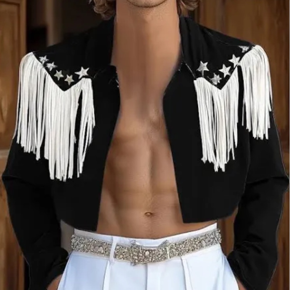 Black Fringe Cowboy Jacket